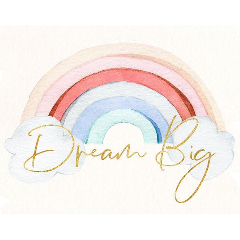 Dream Big White Modern Wood Framed Art Print by Santiago, Daniela