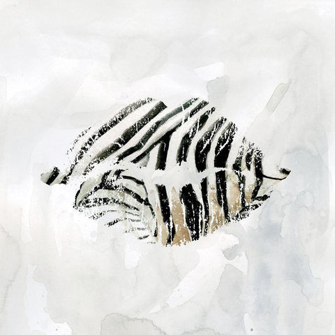 Zebra Kisses I Black Ornate Wood Framed Art Print with Double Matting by Robinson, Carol