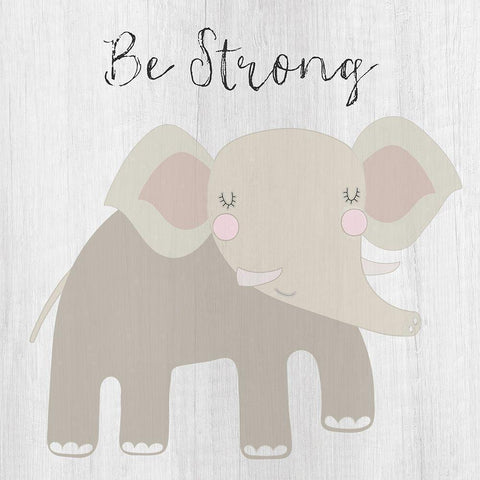 Be Strong White Modern Wood Framed Art Print by Jill, Susan