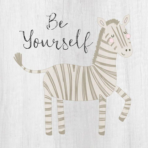 Be Yourself Black Modern Wood Framed Art Print with Double Matting by Jill, Susan