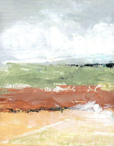 Quiet Prairie Grove II White Modern Wood Framed Art Print with Double Matting by Tava Studios