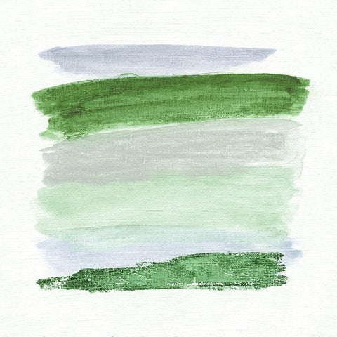 Green Rhythm II White Modern Wood Framed Art Print with Double Matting by Tava Studios