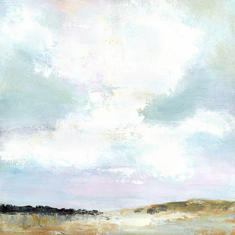 Serenity White Modern Wood Framed Art Print with Double Matting by Tava Studios