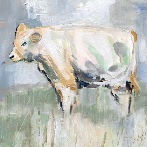 On Meadow Time III Black Ornate Wood Framed Art Print with Double Matting by Robinson, Carol