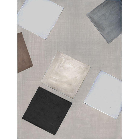 Block Encounter I White Modern Wood Framed Art Print by Tava Studios