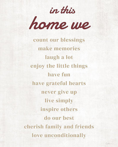 In This Home We Black Ornate Wood Framed Art Print with Double Matting by Carpentieri, Natalie