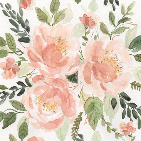 Peachy Keen I Black Modern Wood Framed Art Print by Robinson, Carol