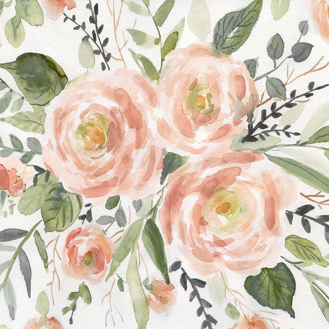 Peachy Keen II White Modern Wood Framed Art Print by Robinson, Carol