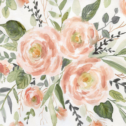 Peachy Keen II Black Ornate Wood Framed Art Print with Double Matting by Robinson, Carol