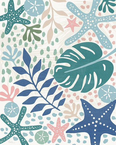 Ocean Treasures Black Ornate Wood Framed Art Print with Double Matting by Carpentieri, Natalie