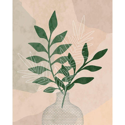 Sedona Greenery I Black Modern Wood Framed Art Print by Carpentieri, Natalie