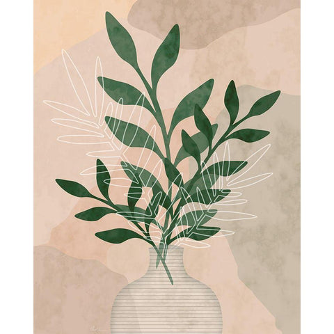 Sedona Greenery II White Modern Wood Framed Art Print by Carpentieri, Natalie