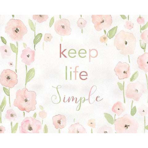 Meadow Pink Simple Life Black Modern Wood Framed Art Print by Robinson, Carol