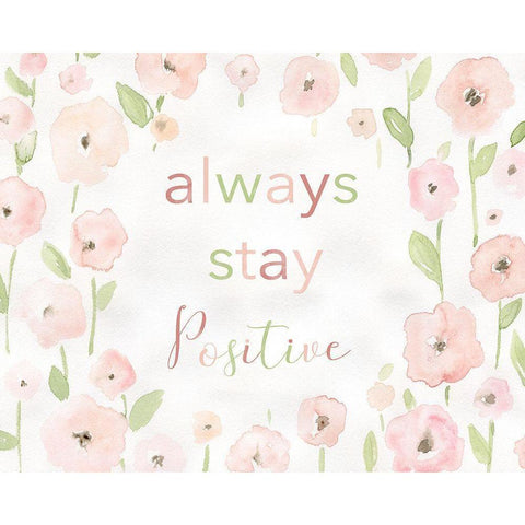 Meadow Pink Stay Positive White Modern Wood Framed Art Print by Robinson, Carol