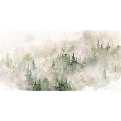 Misty Mountains Sides White Modern Wood Framed Art Print by Robinson, Carol