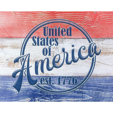 Est. 1776 White Modern Wood Framed Art Print by CAD Designs