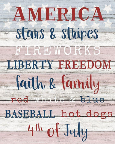 America White Modern Wood Framed Art Print with Double Matting by Carpentieri, Natalie