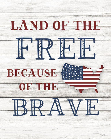 Land of the Free White Modern Wood Framed Art Print with Double Matting by Carpentieri, Natalie