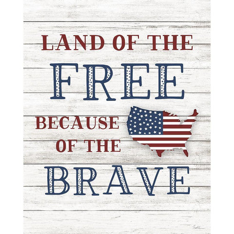 Land of the Free White Modern Wood Framed Art Print by Carpentieri, Natalie