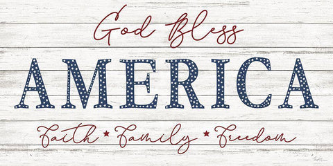 God Bless America Black Ornate Wood Framed Art Print with Double Matting by Carpentieri, Natalie