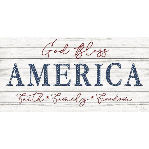 God Bless America Black Modern Wood Framed Art Print with Double Matting by Carpentieri, Natalie