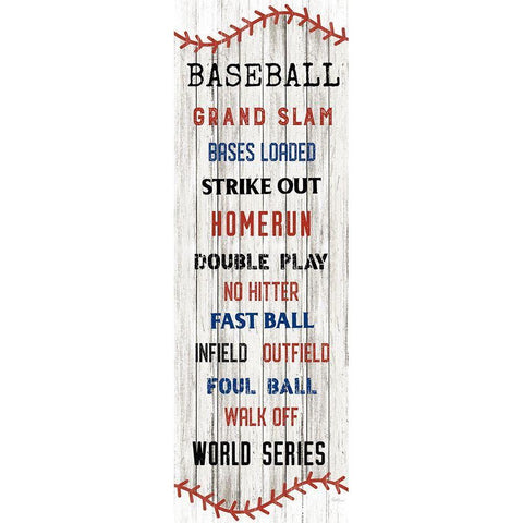 Baseball White Modern Wood Framed Art Print by Carpentieri, Natalie