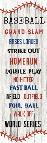 Baseball White Modern Wood Framed Art Print with Double Matting by Carpentieri, Natalie