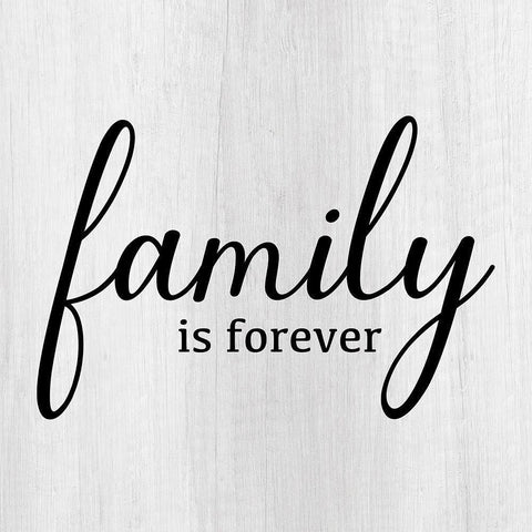 Family Is Forever Black Modern Wood Framed Art Print by Designs, CAD