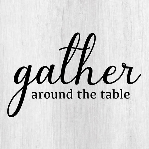 Gather Around Black Modern Wood Framed Art Print with Double Matting by CAD Designs