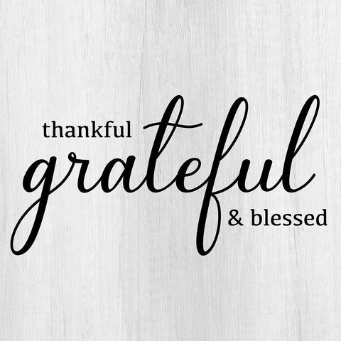 Thankful White Modern Wood Framed Art Print by CAD Designs