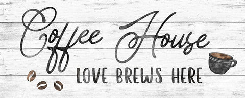 Love Brews Black Ornate Wood Framed Art Print with Double Matting by Carpentieri, Natalie