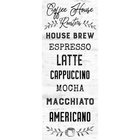 Coffee House White Modern Wood Framed Art Print by Carpentieri, Natalie