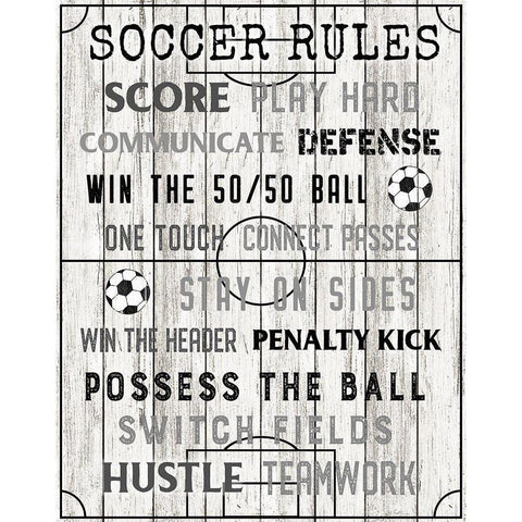 Soccer Rules Gold Ornate Wood Framed Art Print with Double Matting by Carpentieri, Natalie