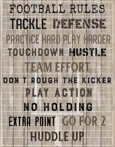 Football Rules White Modern Wood Framed Art Print with Double Matting by Carpentieri, Natalie