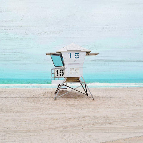 Back to Mission Beach Black Modern Wood Framed Art Print by Carpentieri, Natalie