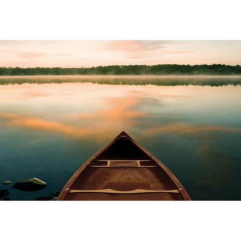 Pawtuckaway Lake Black Modern Wood Framed Art Print with Double Matting by Delimont, Danita