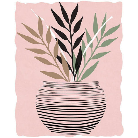 Wired Palm I Black Modern Wood Framed Art Print by Santiago, Daniela