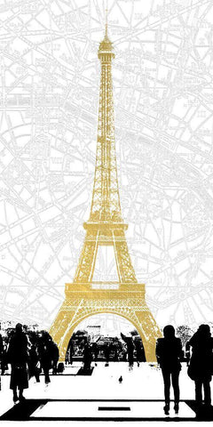 Paris Glam White Modern Wood Framed Art Print with Double Matting by Jill, Susan