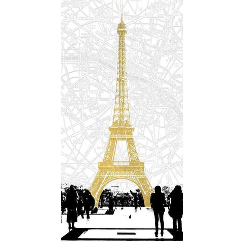 Paris Glam Black Modern Wood Framed Art Print with Double Matting by Jill, Susan