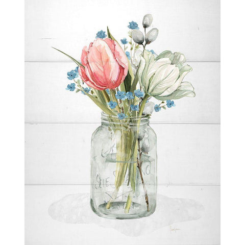 Farmhouse Tulip  White Modern Wood Framed Art Print by Finn, Livi