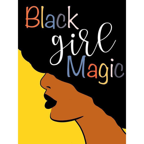 Black Girl Magic White Modern Wood Framed Art Print by CAD Designs