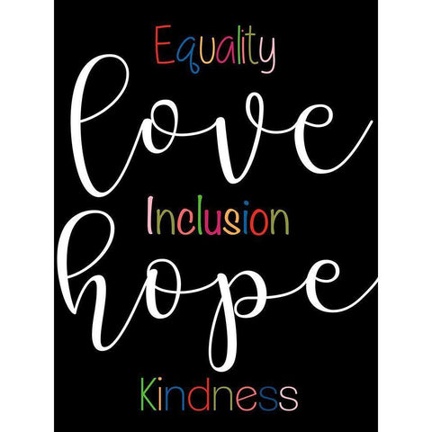 Equality Black Modern Wood Framed Art Print with Double Matting by CAD Designs