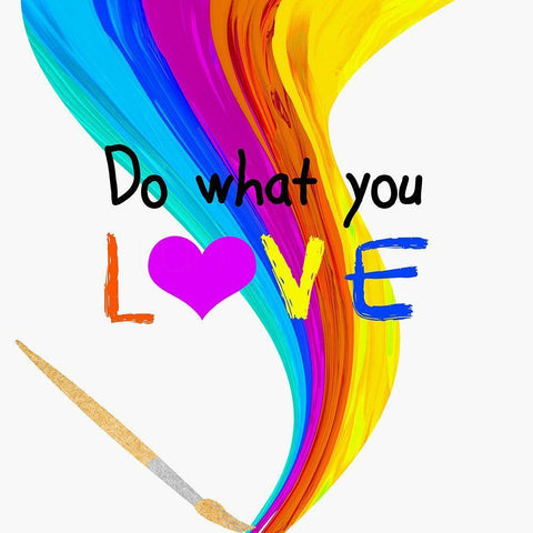 Do What You Love Black Ornate Wood Framed Art Print with Double Matting by Santiago, Daniela