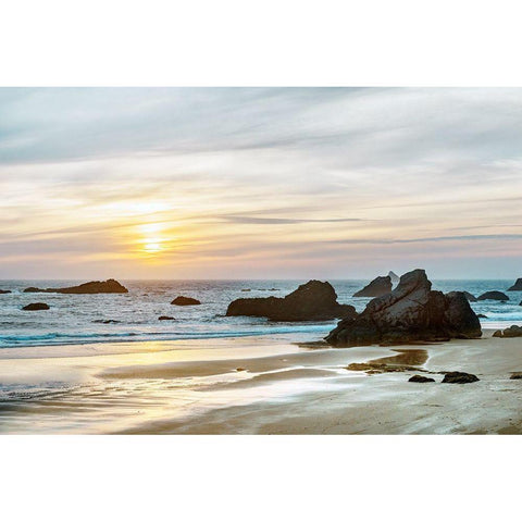 Twilight Bay Gold Ornate Wood Framed Art Print with Double Matting by Delimont, Danita