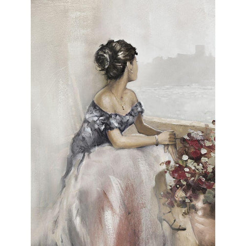 Romantic Soft Window Gold Ornate Wood Framed Art Print with Double Matting by Orme, E. Anthony