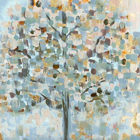 Mosaic Tree Gold Ornate Wood Framed Art Print with Double Matting by Jill, Susan