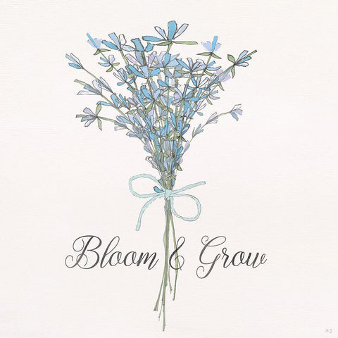 Bloom and Grow White Modern Wood Framed Art Print by Jill, Susan