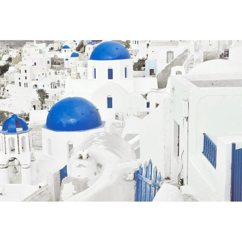 Santorini Revisit Black Modern Wood Framed Art Print by Delimont, Danita