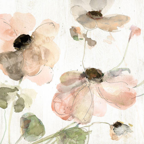Soft Spring Pop II White Modern Wood Framed Art Print with Double Matting by Swatland, Katie