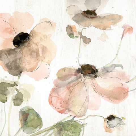 Soft Spring Pop II Black Modern Wood Framed Art Print with Double Matting by Swatland, Katie